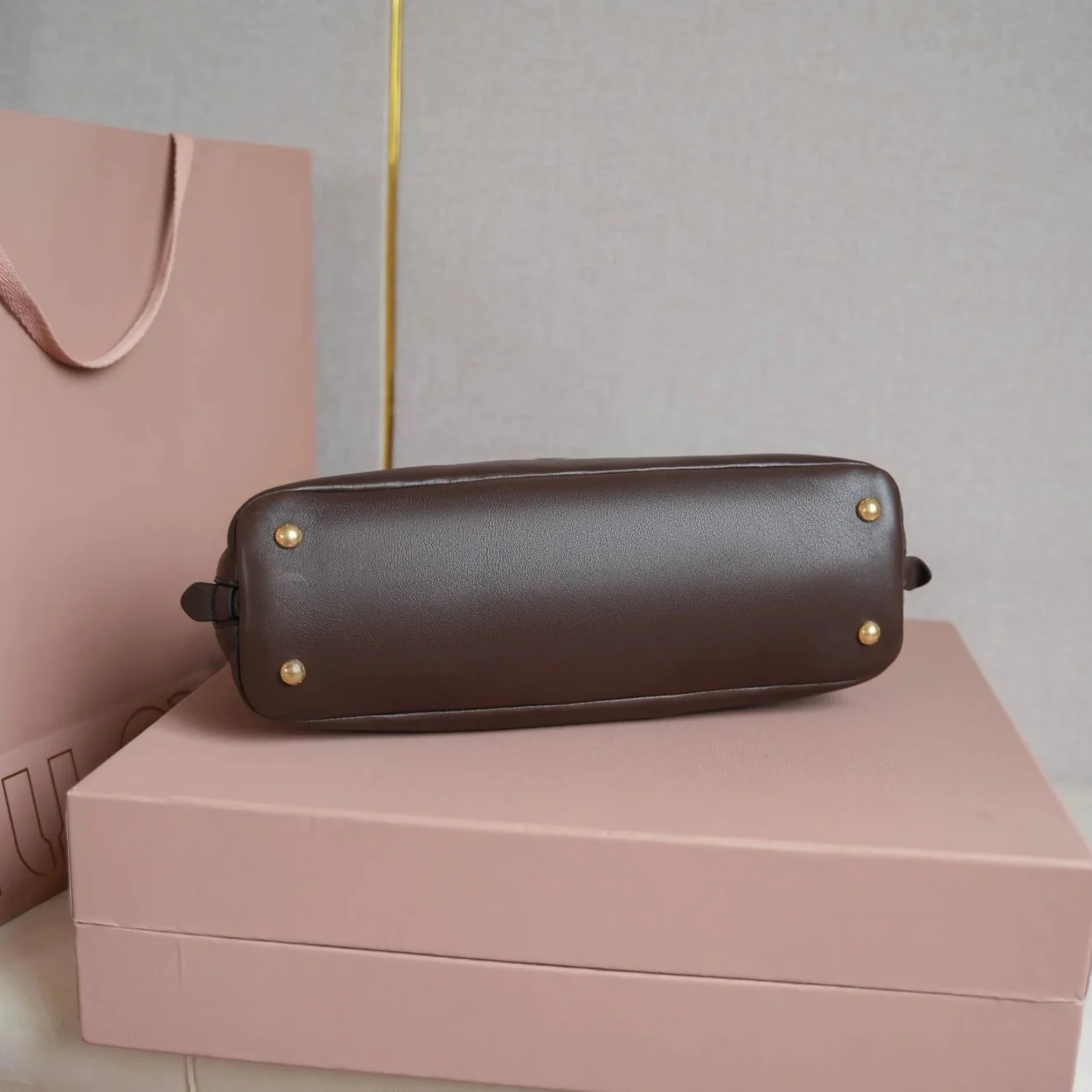 Miu Miu Aventure Medium Top-handle Bag in Briarwood Nappa Leather product view 6