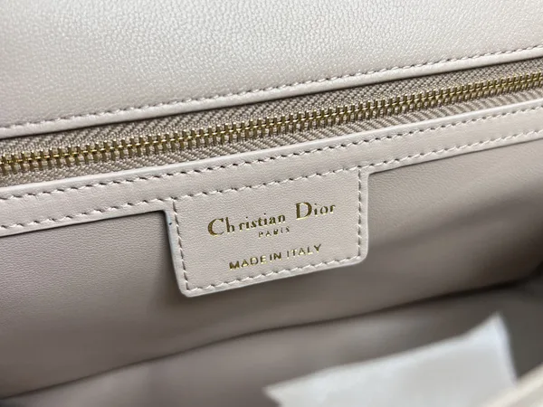 Medium Soft Dior Caro Bag — Taupe with Gold-Tone Hardware product view 9