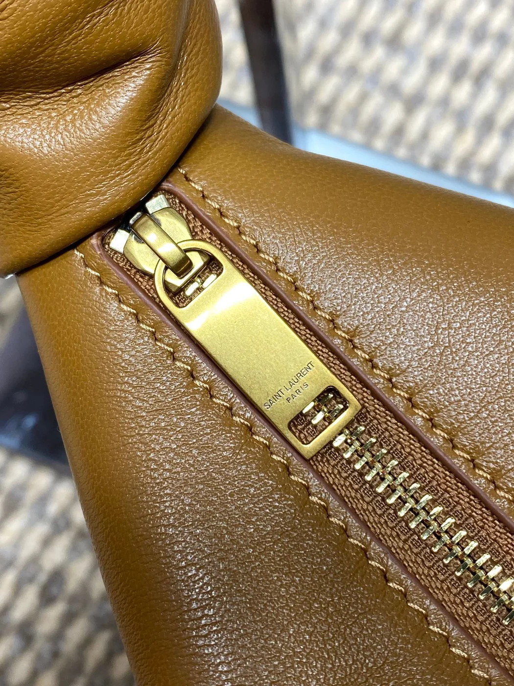 Saint Laurent Amalia Mini Hobo Bag — Tan product view 6