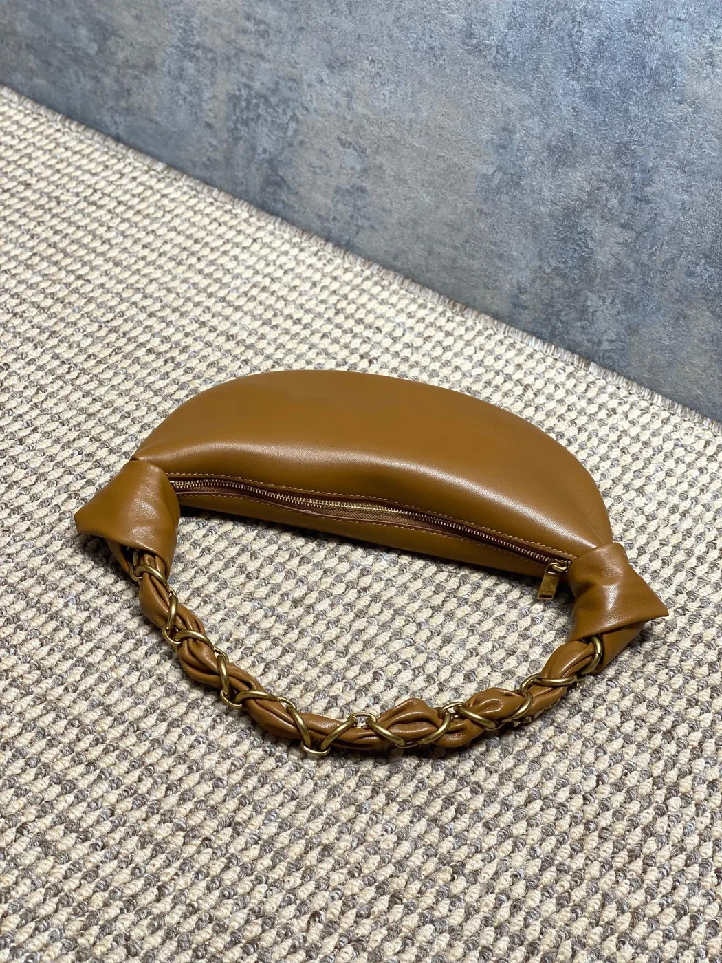 Saint Laurent Amalia Mini Hobo Bag — Tan product view 5