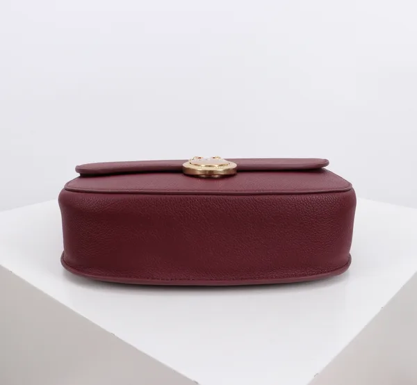 Medium Dior Médaillon Flap Bag — Burgundy product view 5