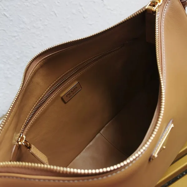 Prada Aimee Large Shoulder Bag in Brown Leather product view 8