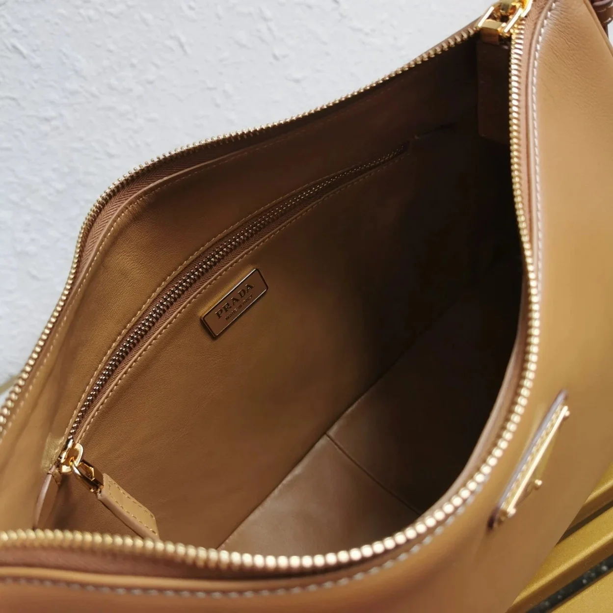 Prada Aimee Large Shoulder Bag in Brown Leather product view 8