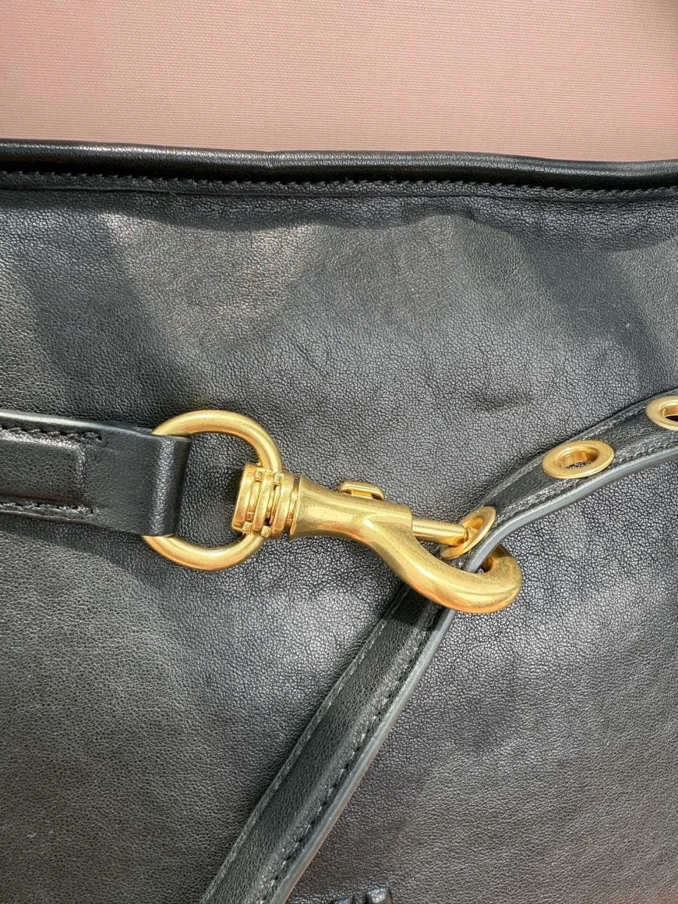 Miu Miu Aventure Medium Shoulder Bag in Black Nappa Leather product view 10