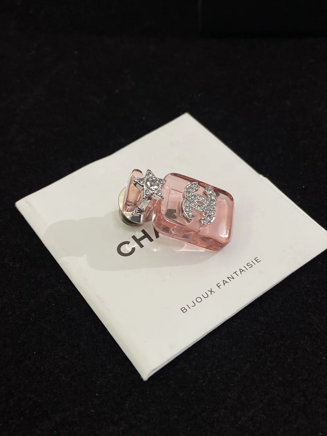 Chanel Perfume Bottle Brooch Pink and Silver-Tone product view 3