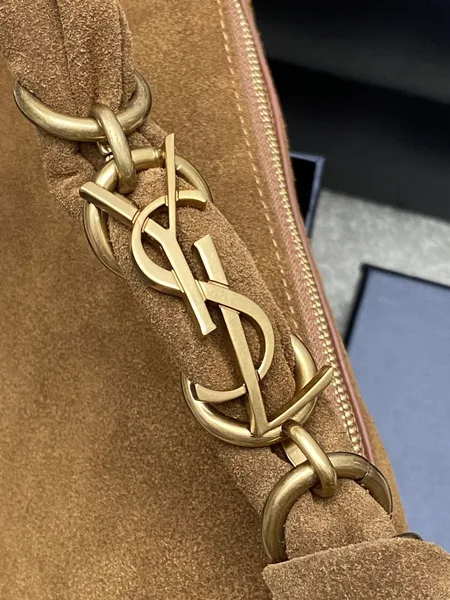 Saint Laurent Amalia Mini Hobo Bag in Brown Suede Calfskin product view 6