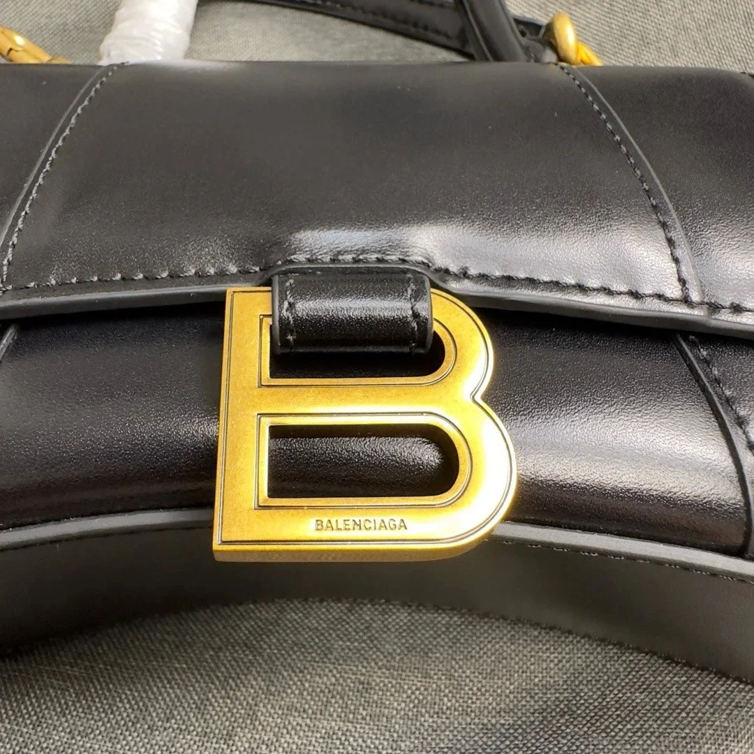 Balenciaga Hourglass XS Bag in Black Box Calfskin product view 8