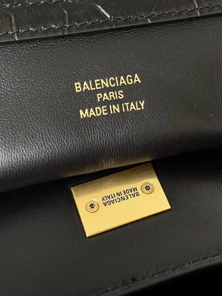 Balenciaga Rodeo Large Bag in Black Croc-Embossed Calfskin product view 9