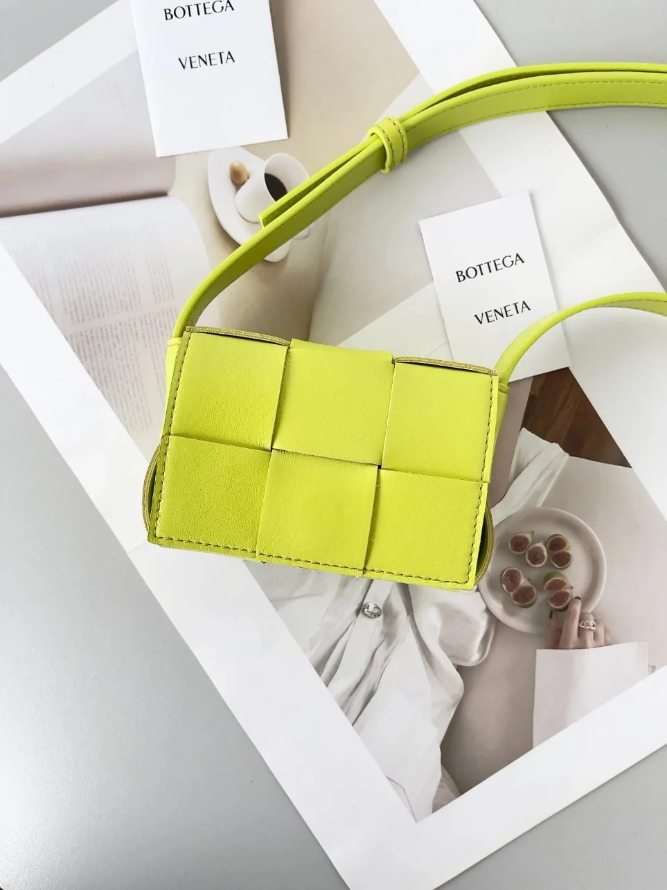 Bottega Veneta Candy Cassette Bag In Acid Kiwi Lambskin product view 4