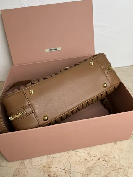 Miu Miu Arcadie Large Bag in Caramel Matelasse Leather product view 10