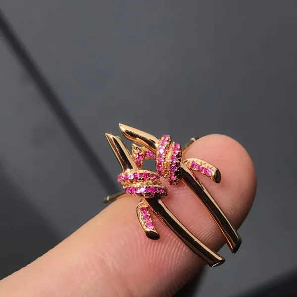 Tiffany & Co. Knot Pink Pavé-Effect Stud Earrings Rose-Tone product view 7