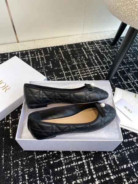 Dior Ballerina Flats in Black Quilted Cannage Calfskin product view 10
