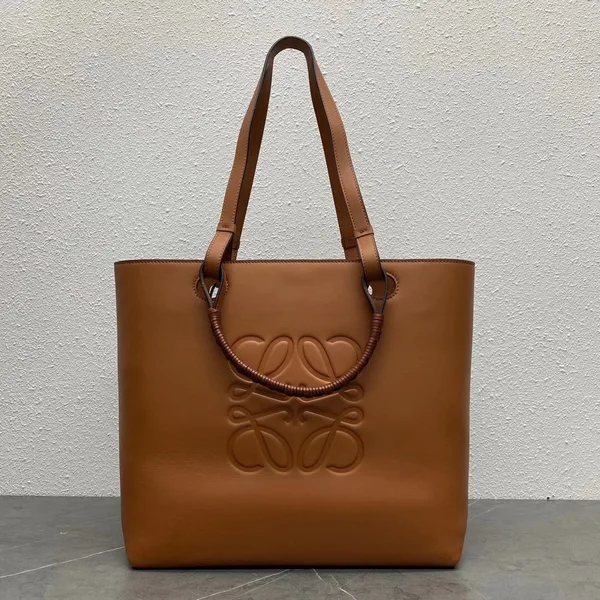 Loewe Anagram Medium Tote Bag In Brown Calfskin product view 2