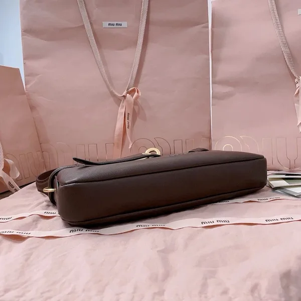 Miu Miu Aventure Small Shoulder Bag in Briarwood Nappa Leather product view 3