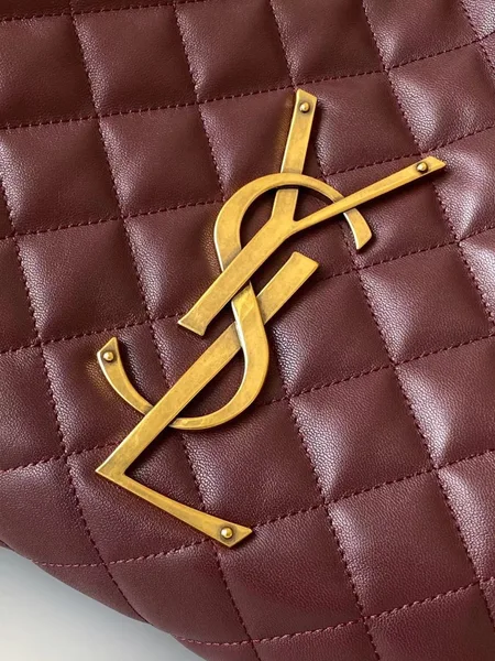 Saint Laurent Icare Medium Tote Bag in Bordeaux Lambskin product view 10