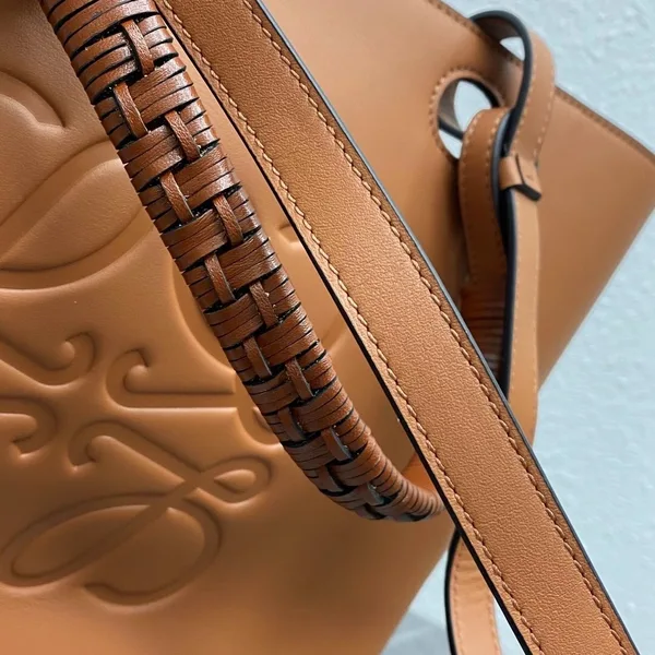 Loewe Anagram Medium Tote Bag In Brown Calfskin product view 7