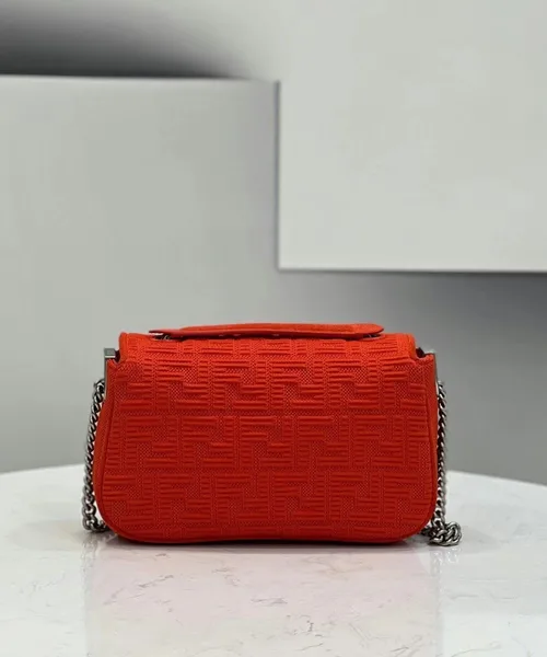 Fendi Baguette Chain Midi Bag In Piment FF Fabric product view 10
