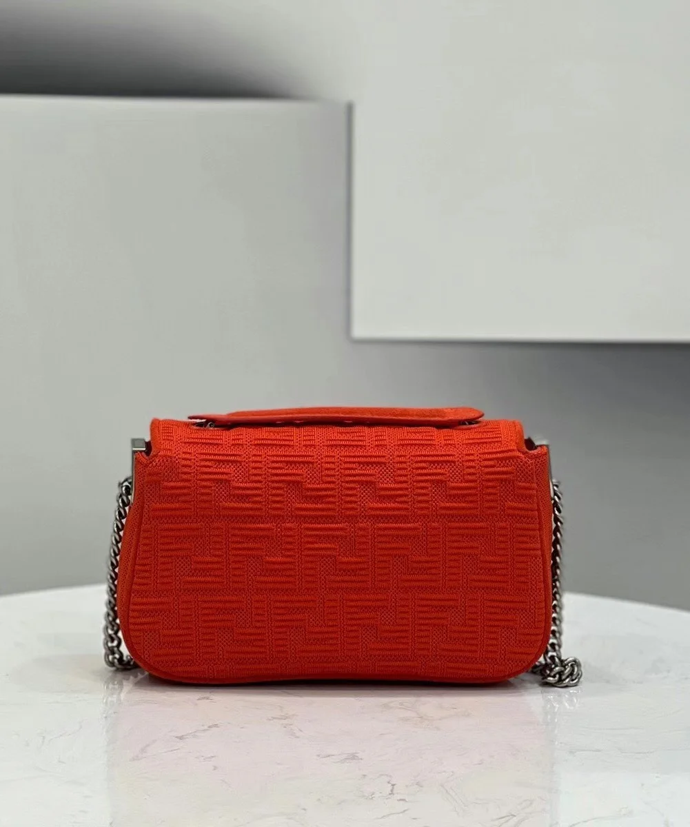 Fendi Baguette Chain Midi Bag In Piment FF Fabric product view 10