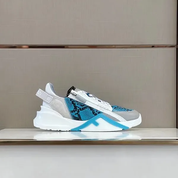 Fendi Flow Low-Top Sneakers in Blue/White product view 3