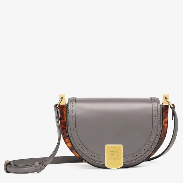 Fendi Moonlight Saddle Bag In Grey Calfskin product photo