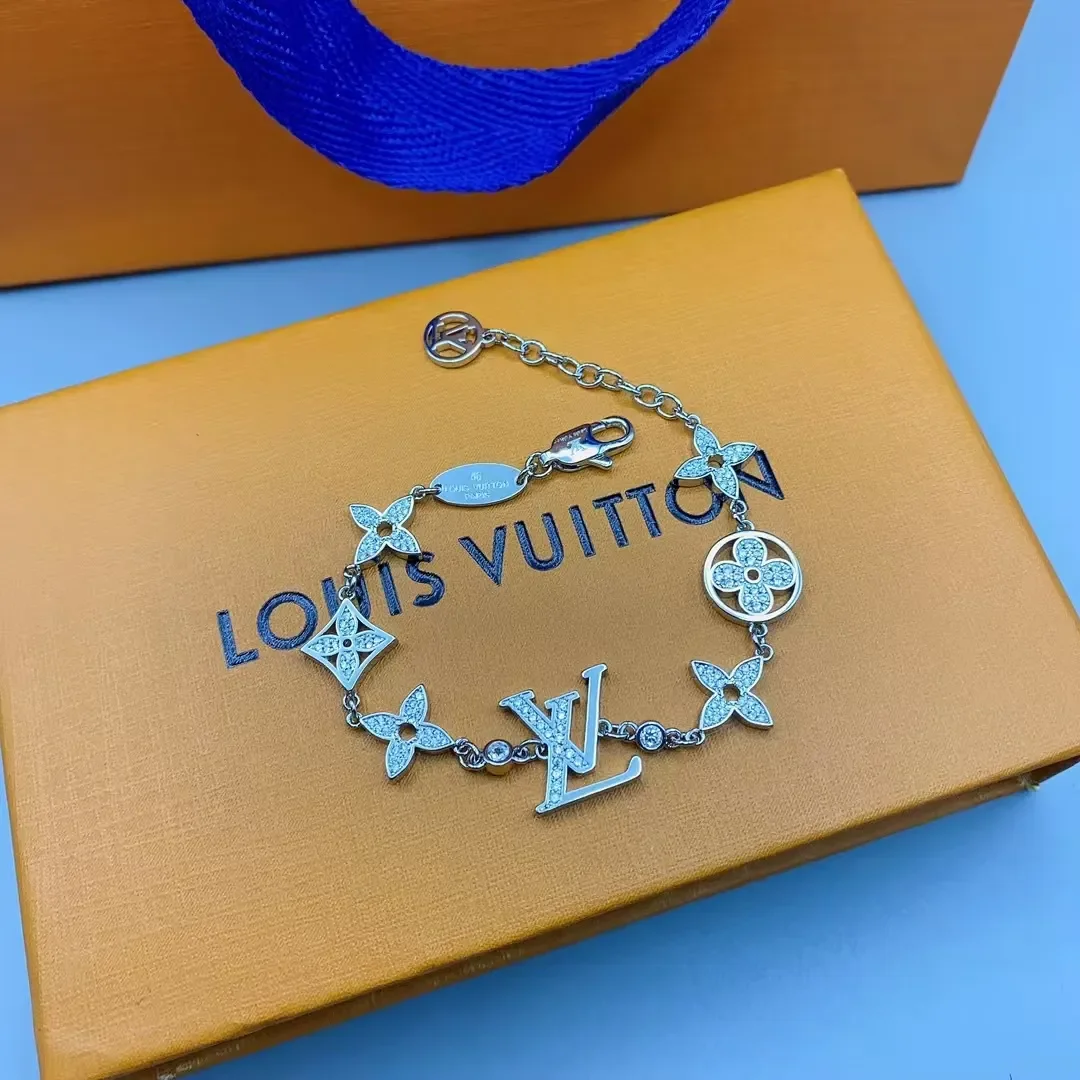 Louis Vuitton Hollow Pavé Blossom LV Charm Bracelet Silver-Tone product view 1