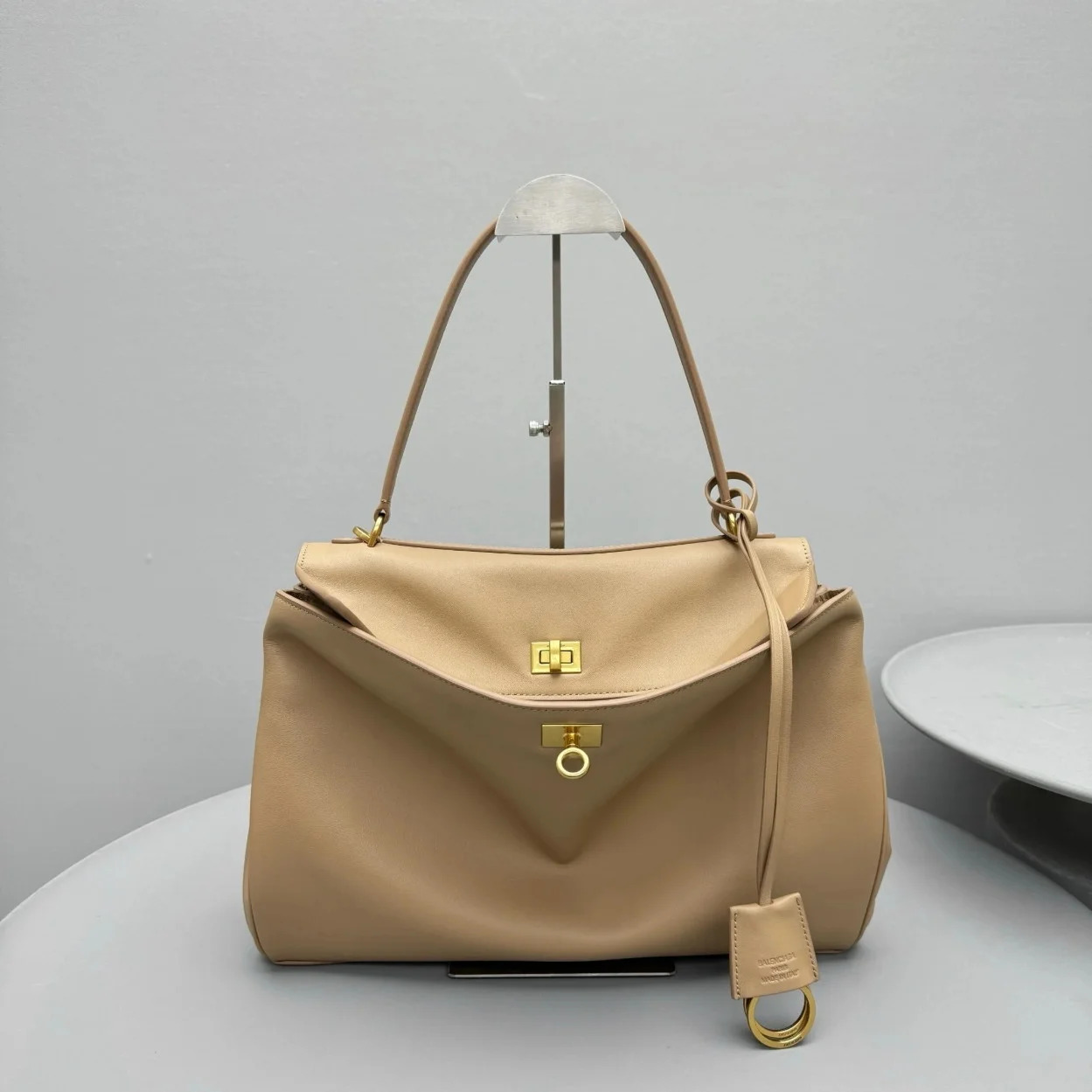 Balenciaga Rodeo Medium Bag in Latte Calfskin product view 2