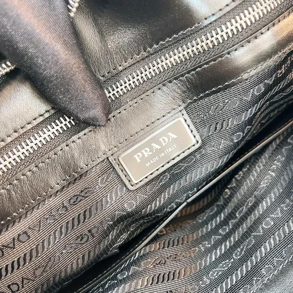 Prada Briefcase with Two Compartments in Black Saffiano Leather product view 10
