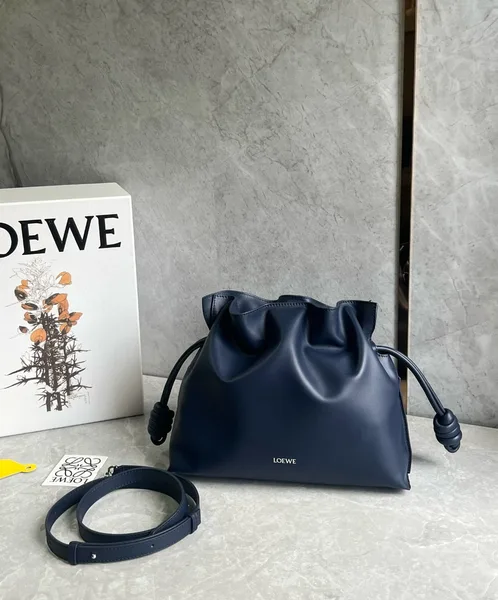 Loewe Flamenco Clutch Bag in Abyss Blue Nappa Calfskin product view 4