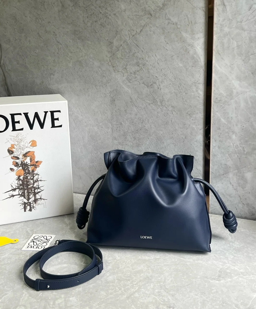 Loewe Flamenco Clutch Bag in Abyss Blue Nappa Calfskin product view 4