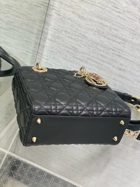 Dior Dioramour Small Lady Dior Bag in Black Cannage Lambskin product view 7