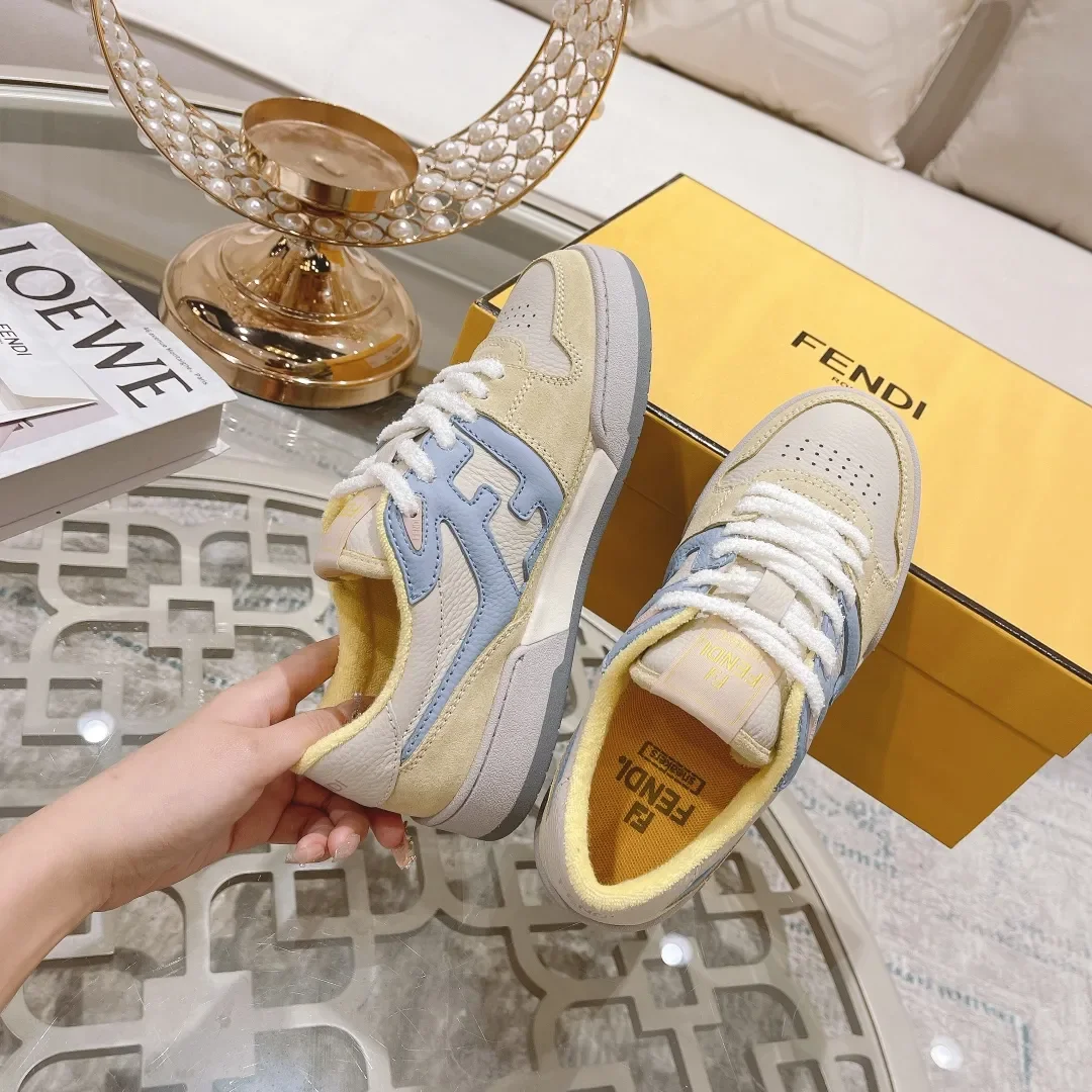 Fendi Match 2024 Sneakers Cream Blue Low product view 4