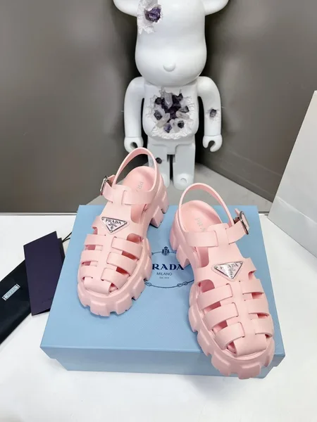 Prada Foam Sandals in Light Pink Rubber product view 6