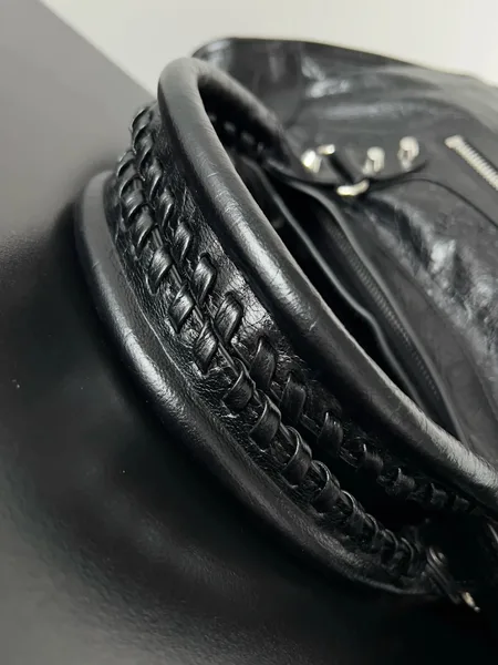 Balenciaga Le City Medium Bag in Black Arena Lambskin product view 7