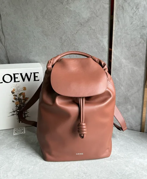 Loewe Flamenco Backpack in Brownie Supple Calfskin product view 4