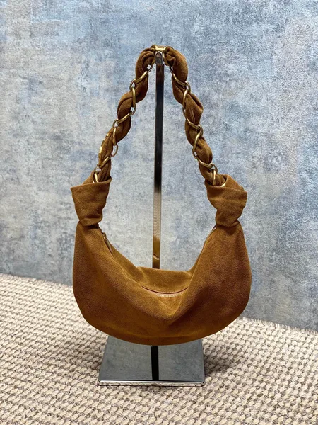 Saint Laurent Amalia Mini Hobo Bag — Tan Suede product view 3