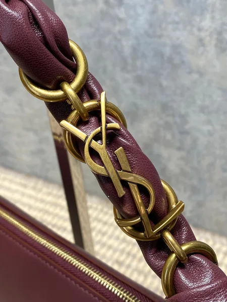Saint Laurent Amalia Mini Hobo Bag — Burgundy product view 6