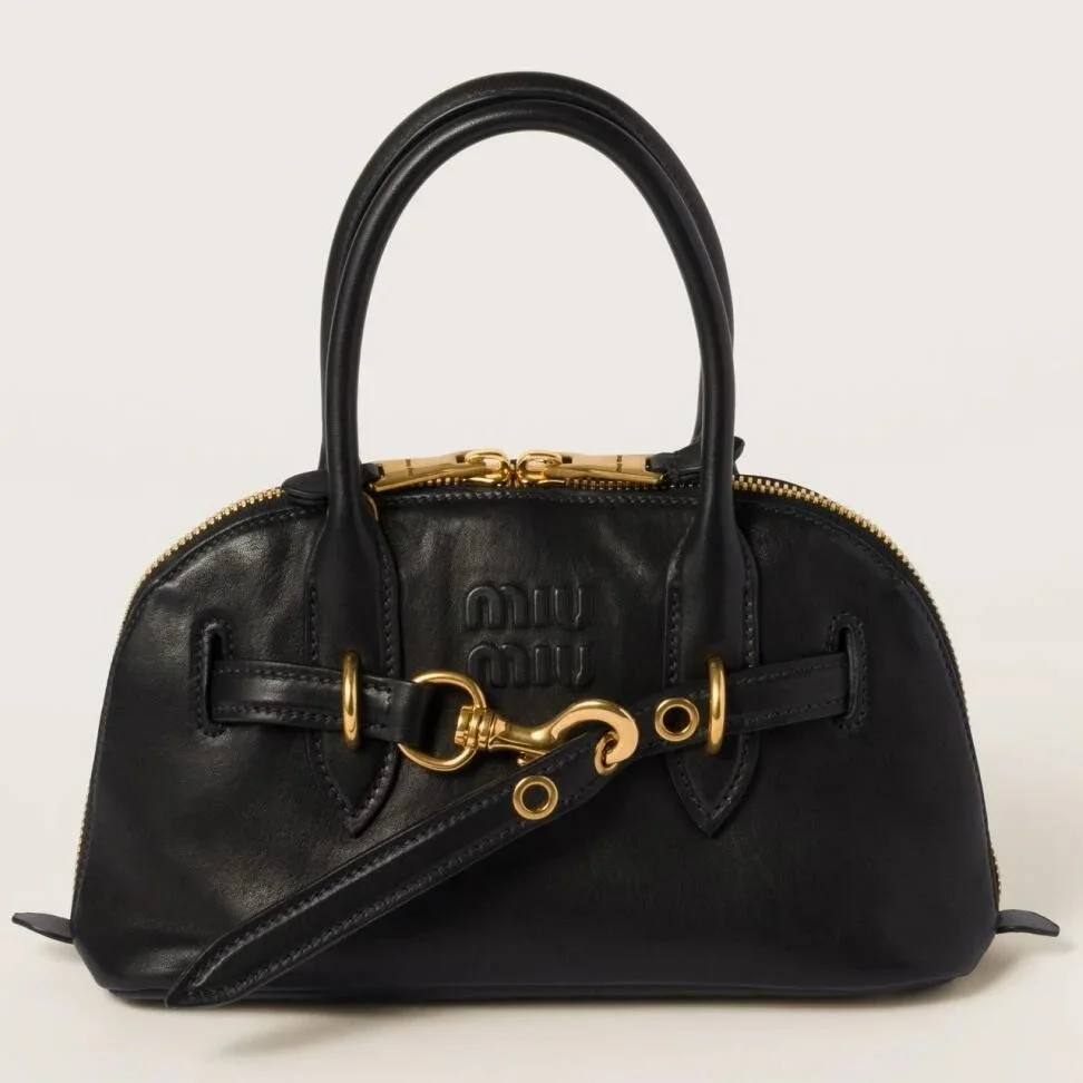 Miu Miu Aventure Small Top-handle Bag in Black Nappa Leather product view 1