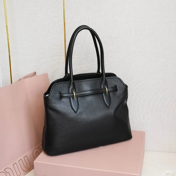 Miu Miu Aventure Large Shopper Bag in Black Nappa Leather product view 11