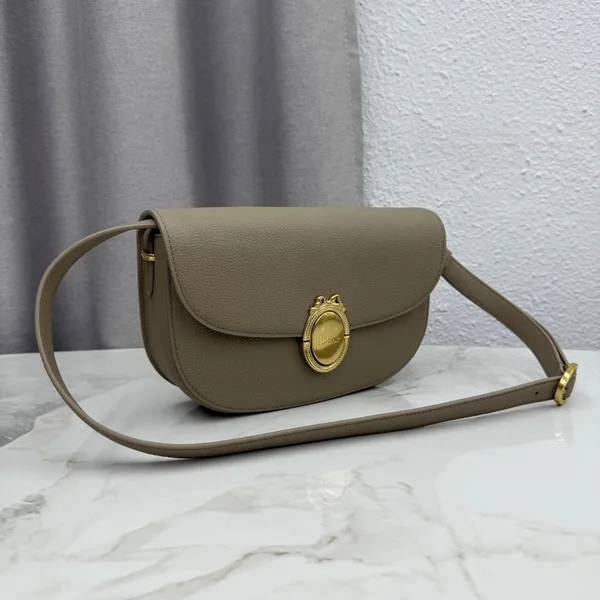 Medium Dior Médaillon Flap Bag — Taupe product view 2