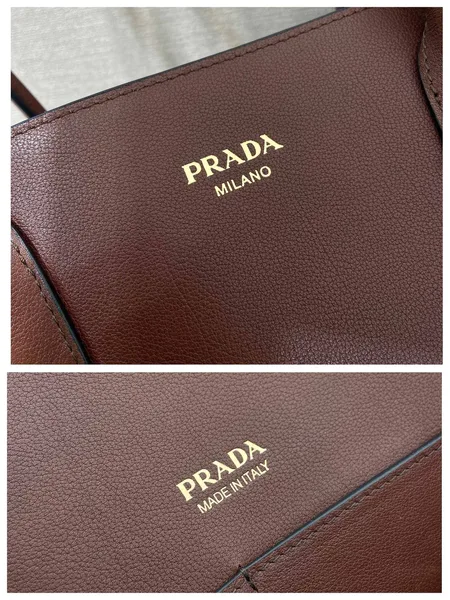 Prada Large Leather Tote Bag — Brown product view 9