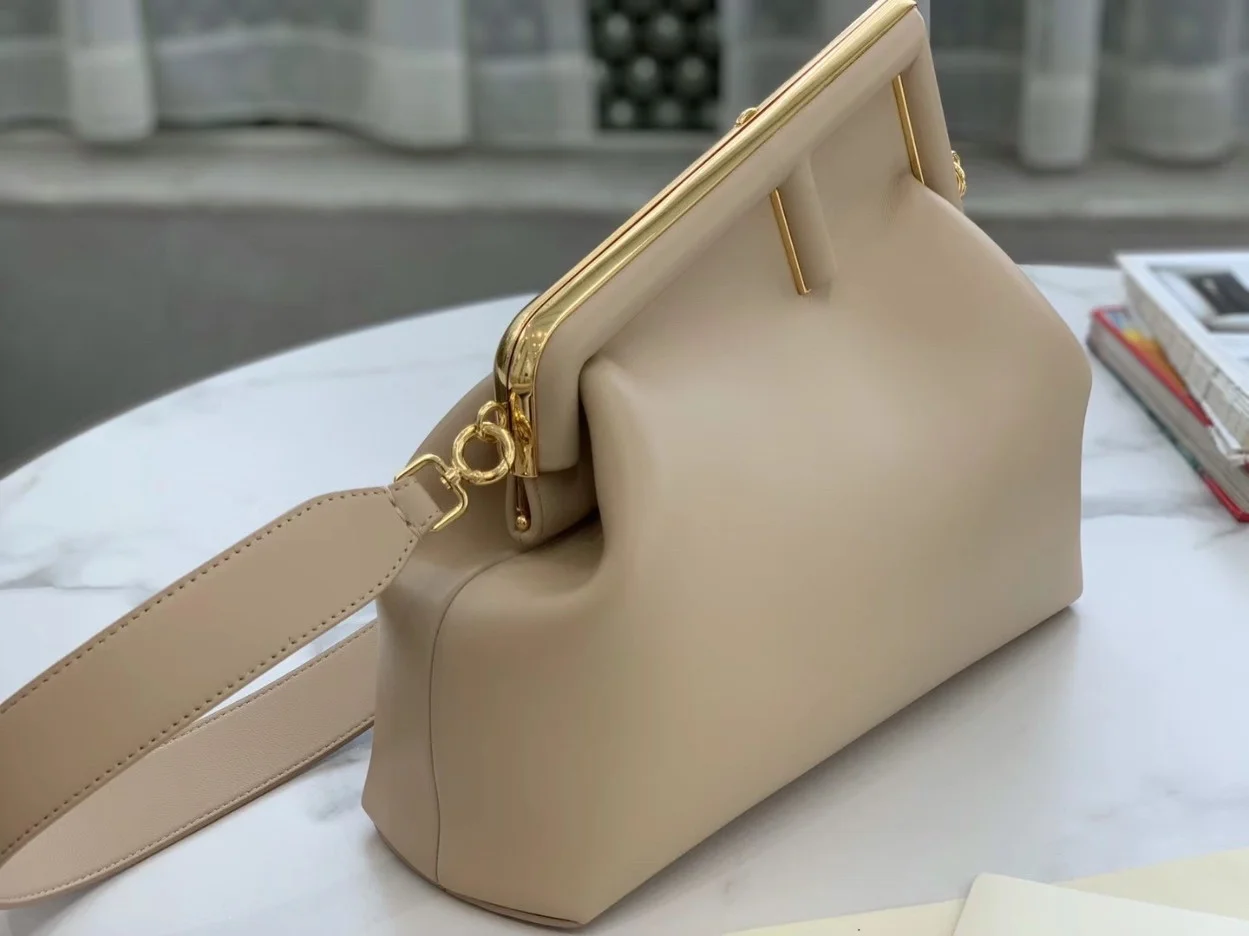 Fendi First Medium Bag In Beige Nappa Leather product view 5