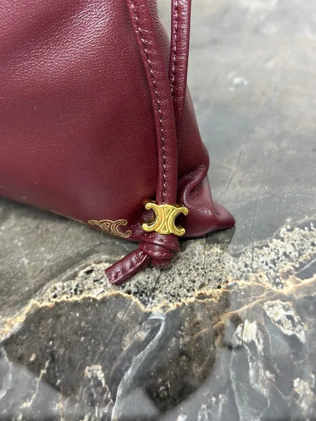 Celine Small Crystal Pouch — Burgundy product view 7