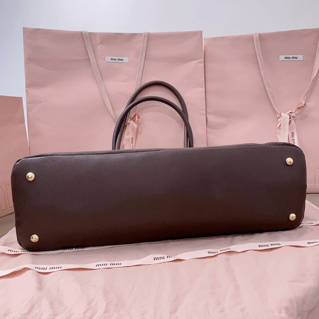 Miu Miu Aventure Leather Bag — Dark Brown product view 4
