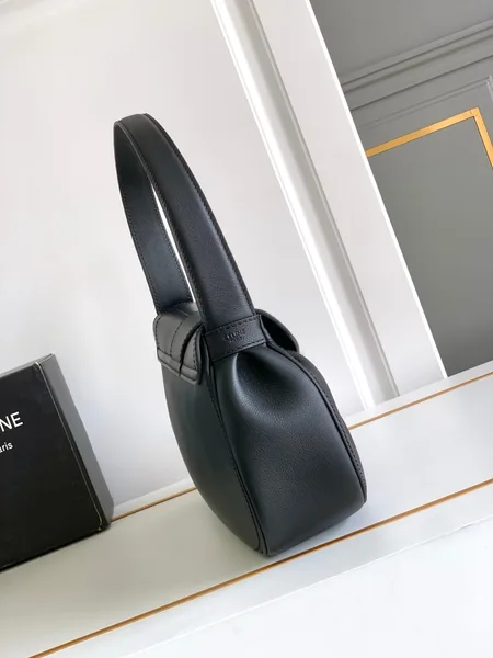 Celine Medium Polly Shoulder Bag in Black Calfskin product view 2