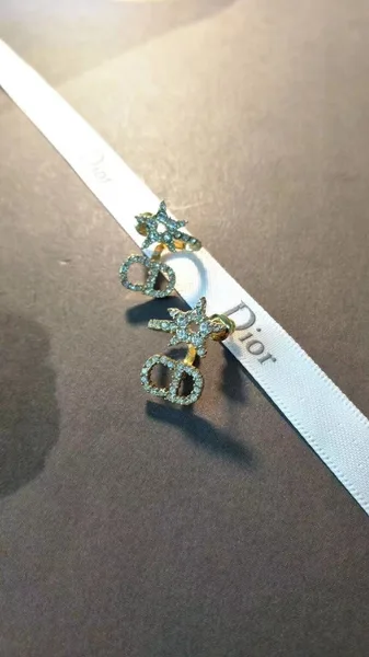 Dior Clair D Lune Earrings In Gold-Finish Metal and White Crystals product view 3