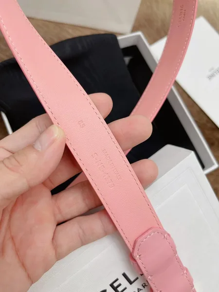 Celine Medium Triomphe Belt 25MM in Pink Calfskin product view 3