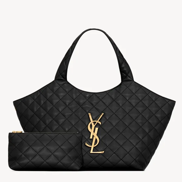Saint Laurent Icare Medium Tote Bag in Black Quilted Lambskin product photo