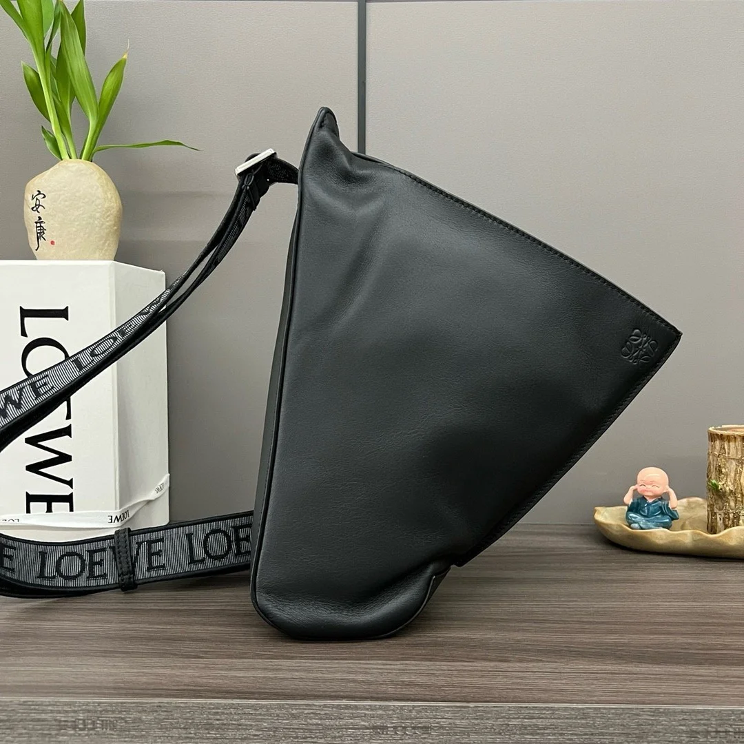 Loewe Anton Sling Bag in Black Calfskin and Jacquard product view 7