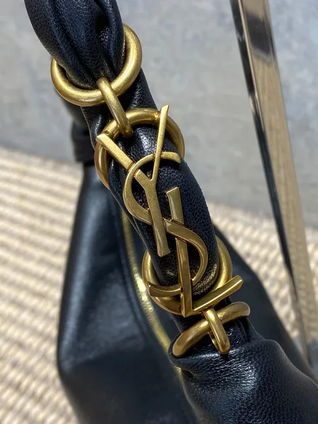 Saint Laurent Amalia Mini Hobo Bag — Black product view 6
