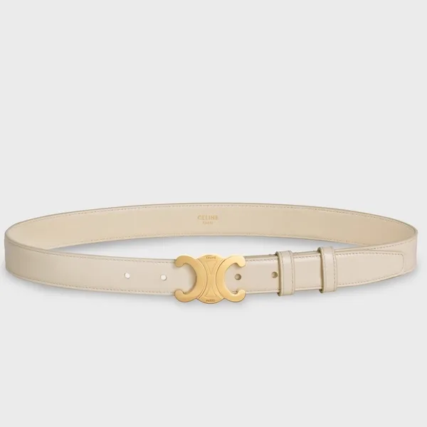 Celine Medium Triomphe Belt 25MM in White Calfskin product photo